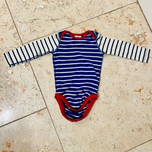 Hanna Andersson Baby Long Sleeve striped Onesie size 80